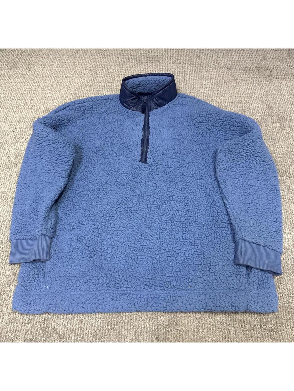 Aerie Jacket Blue Long Sleeve 1/4 Zip Pullover Fleece Women’s Size Large